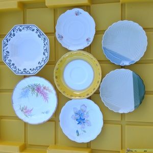 Vintage replacement dining junk drawer lot saucers Royal Grafton Gladstone